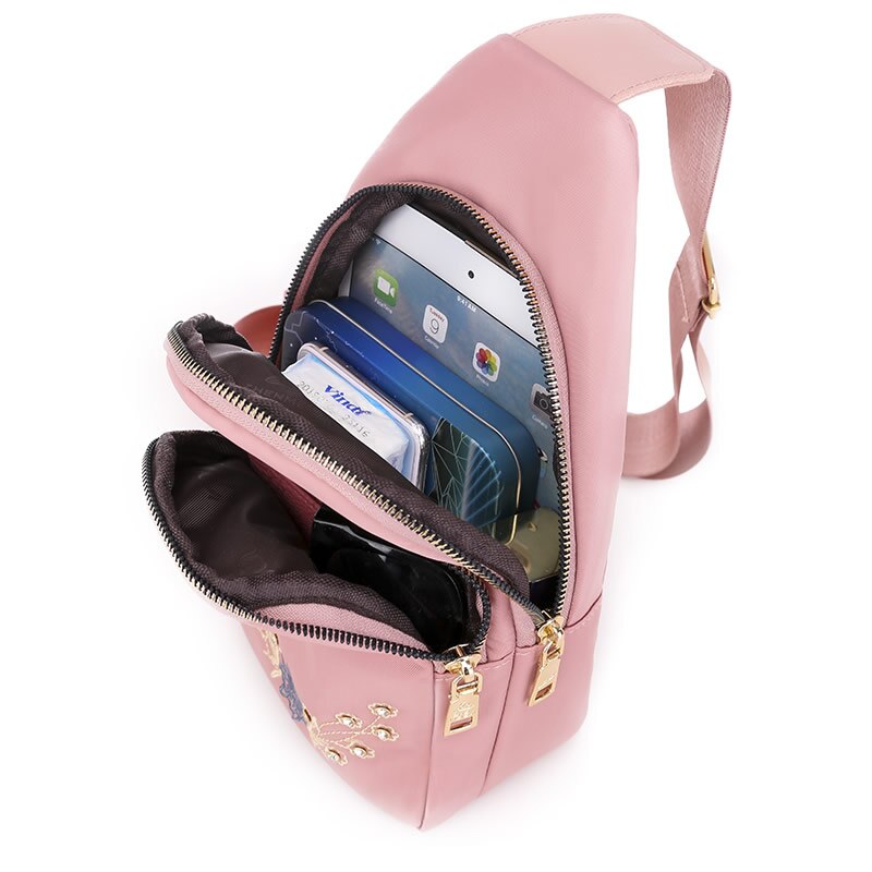 femmes broderie poitrine sac 3 en 1 étanche Sport sacs à bandoulière petits sacs à dos bandoulière pour adolescentes