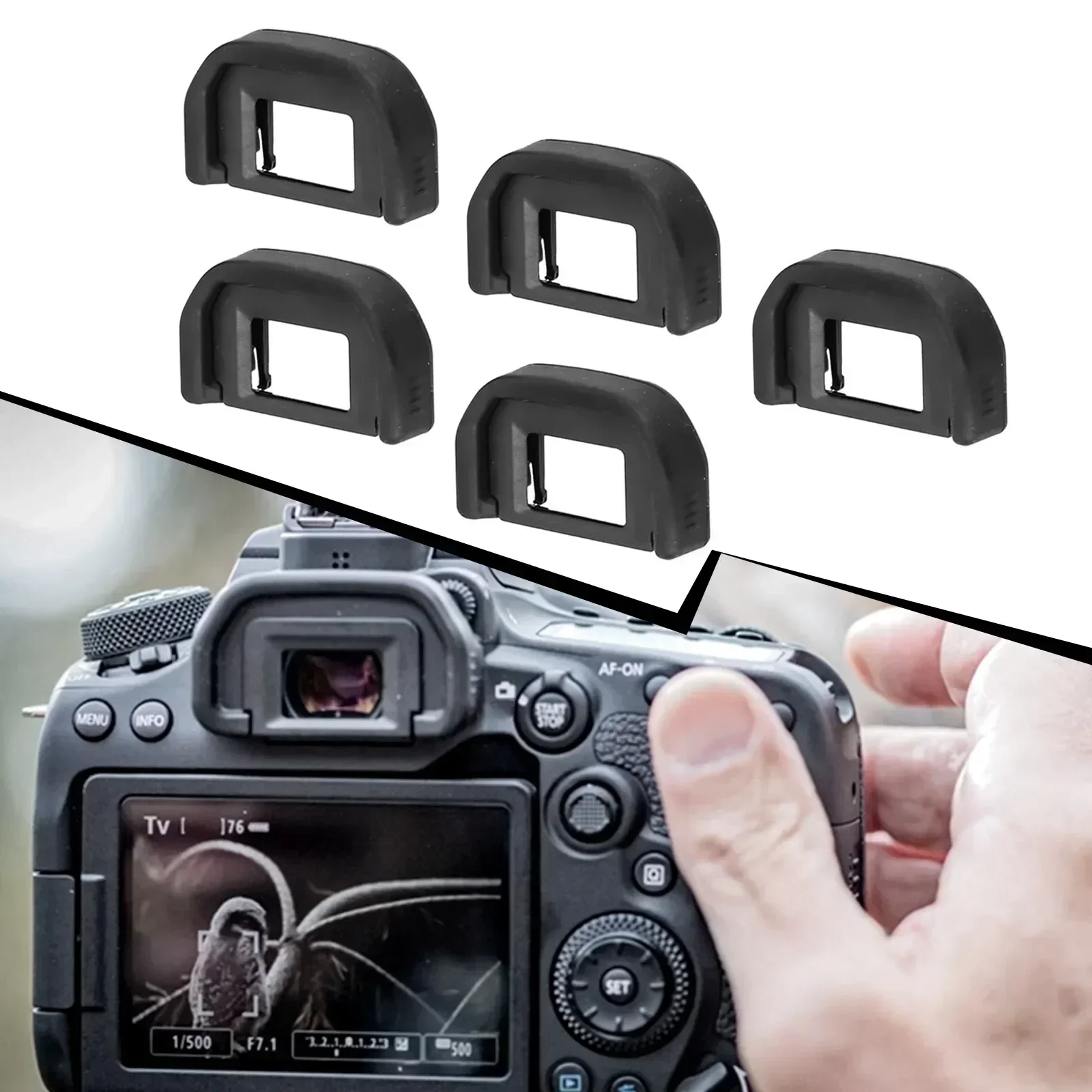 Visor ocular EF, 5 piezas, para Canon 300D, 400D, 500D, 600D, 550D, 600D, 650D, 700D, 1000D, 1100D