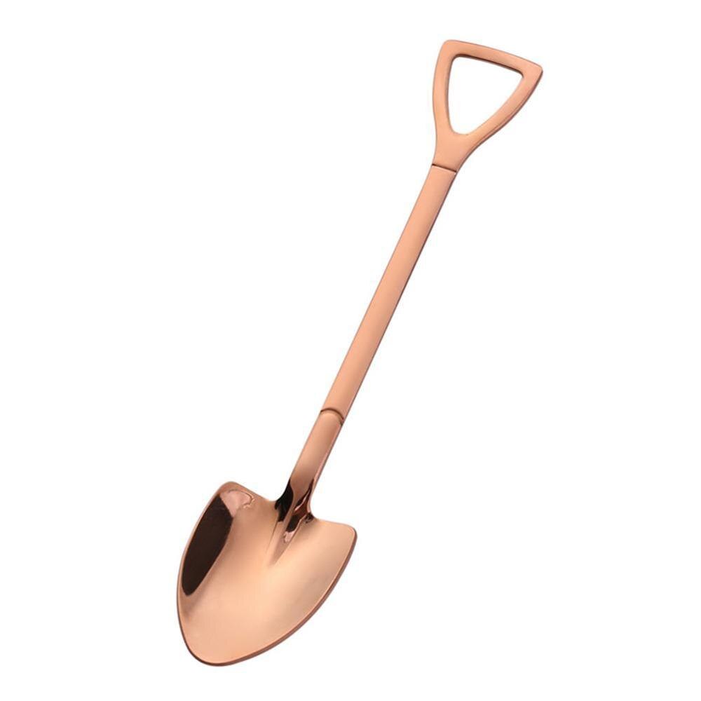 Stainless Steel Iron Shovel Spoon Coffee Ice Cream Spoon Cute Engineering Gadget Shovel Spoon Retro Square Kitchen R2L7: A
