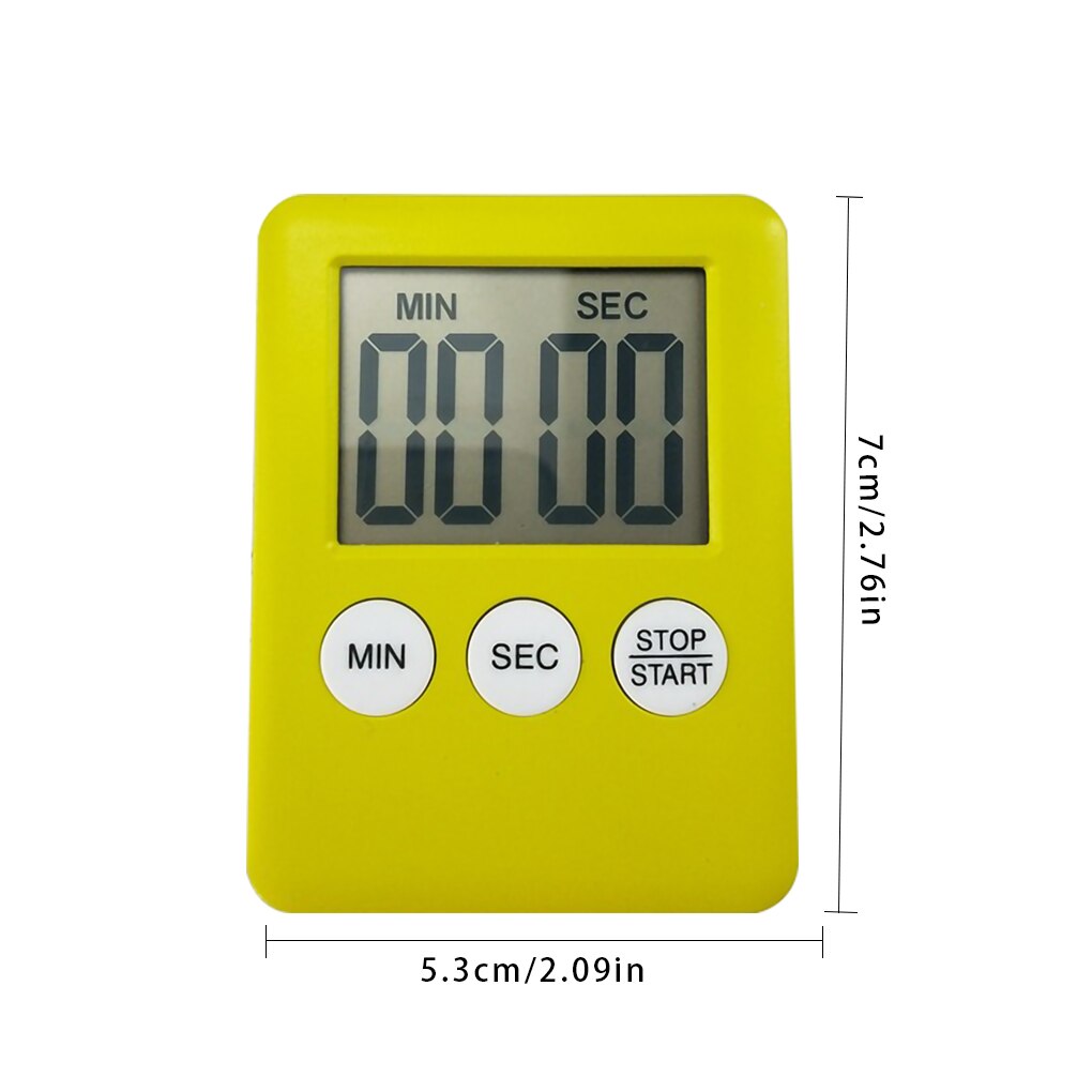 LCD Display Digital Kitchen Timer Cooking Baking Counter Set Loud Countdown Alarm Stopwatch Portable Kitchen Timer Tool: Yellow
