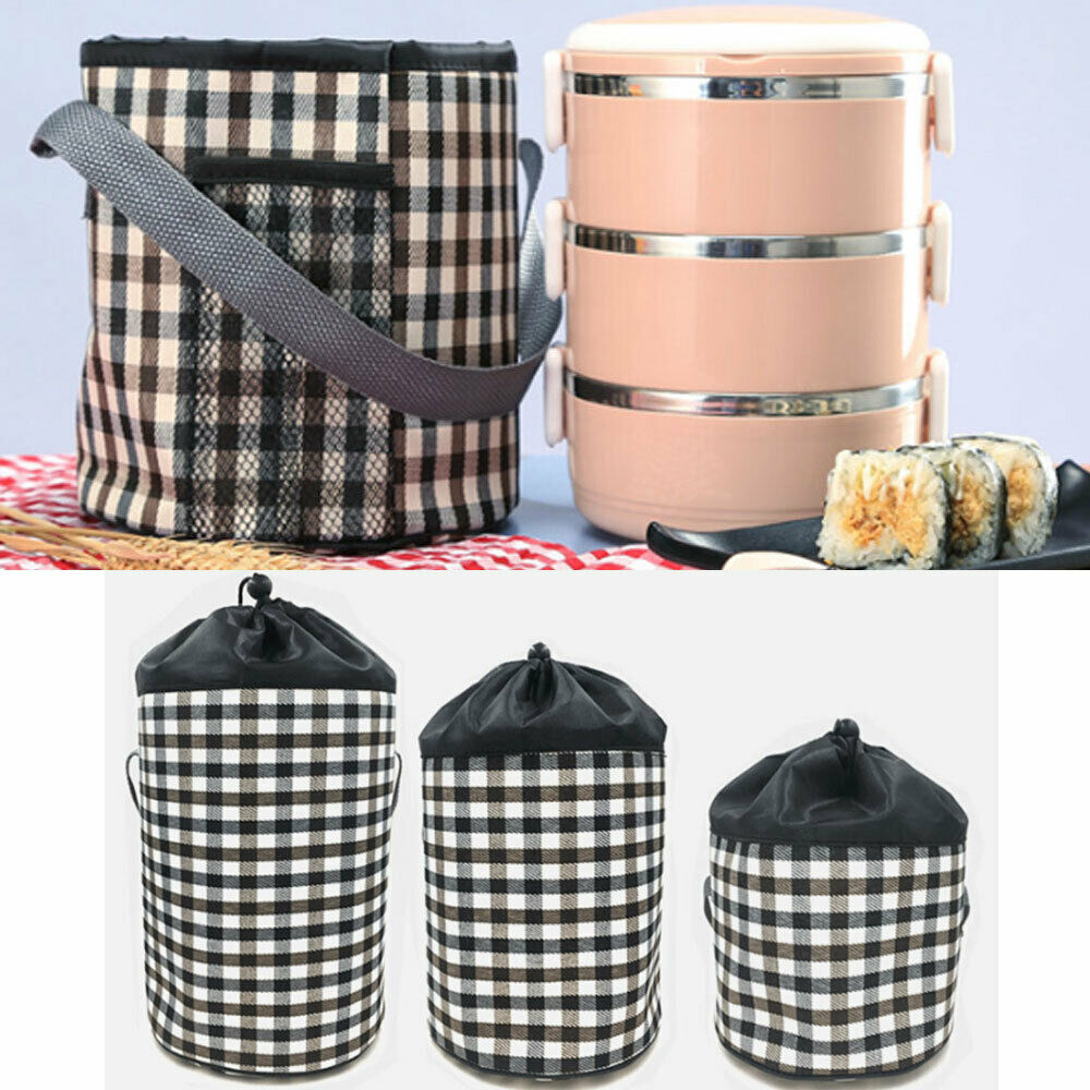 Portable Insulated Food Container Bag Thermos Cooler Picnic Tote Lunch Box