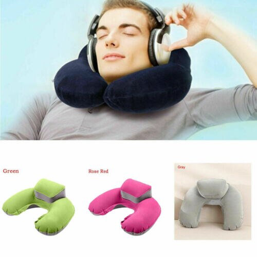 Opvouwbare U-vorm Kussen Neck Head Rest Ondersteuning Air Zachte Kussen voor Vliegtuig Reizen Portable Kussen