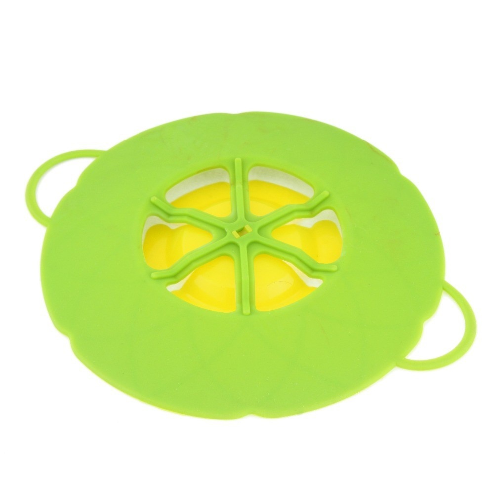 Nueva multifunción herramientas de la cocina utensilios de cocina con forma de flor partes silicona verde hervir derrame tapa tapón horno seguro para olla/Pan cubierta 10"