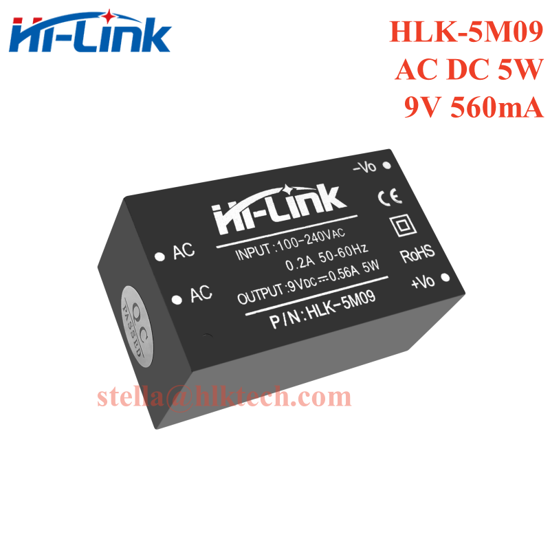 HLK-5M12 HLK-5M05 HLK-5M24 HLK-5M03 HLK-5M09 Hi-Link oryginalny moduł zasilania 5W AC DC 220V do 3.3V/5V/9V/12V/15V/24V przełącznik CE FCC: Black / Bundle4