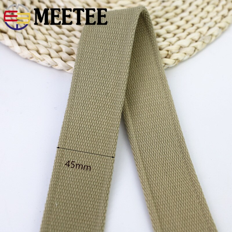 Sangles en coton et Polyester de 2M 45mm 2-2.5mm d&#39;épaisseur, pour sac à dos, étiquette, bande polarisée, accessoires de couture, bricolage