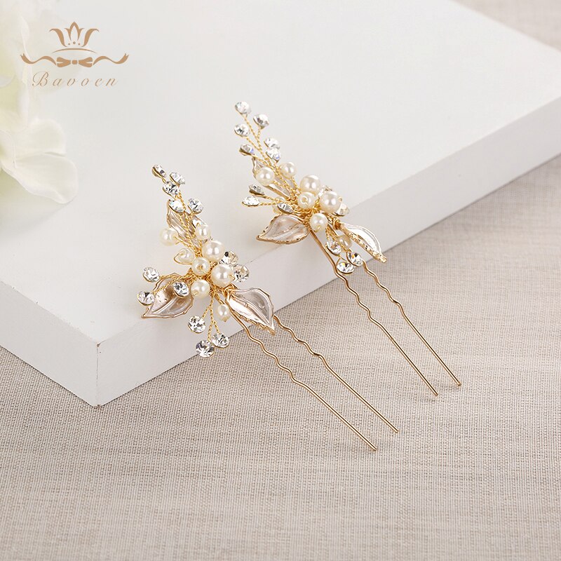 handgemaakte Crystal Pearl Haarspeld bruid pearl haaraccessoires bruiloft kristal accessoires
