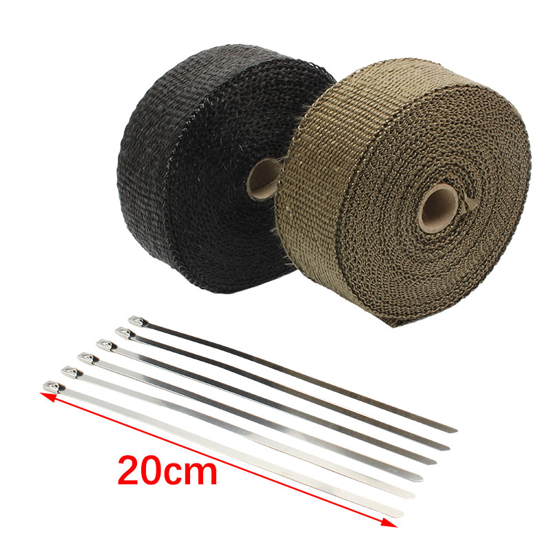 Motorrad Auspuff Thermal Band 5cm 5M Wärme Wrap Band Auto Schalldämpfer Fiberglas Kabelbinder Enduro Dirt Bike motocross Zubehör