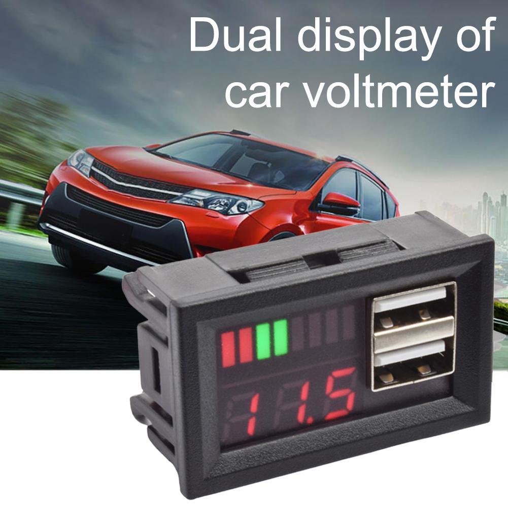 Digitale Blei Säure Lithium Batterie Kapazität Anzeige Dual USB Voltmeter Tester Spannung Meter 12/24V Auto Elektrische Motorrad