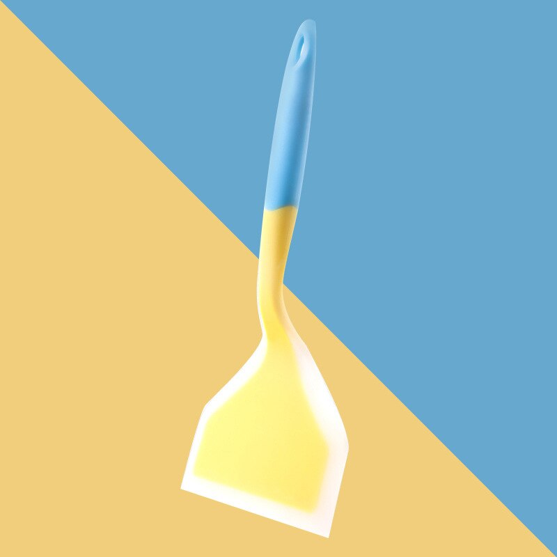 Silicone Heat-Resistant Non-Stick Pan Spatula Resin Pizza Shovel Meat Egg Scraper Turner Food Lifter Home Kitchen Cooking Tools: Yellow