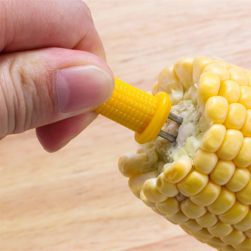 12pcs Corn Forks Corn On Cob Skewers Stainless Steel Food Forks Sweetcorn BBQ Fork Kitchen Tool Fruit Holder Barbecue Supplies