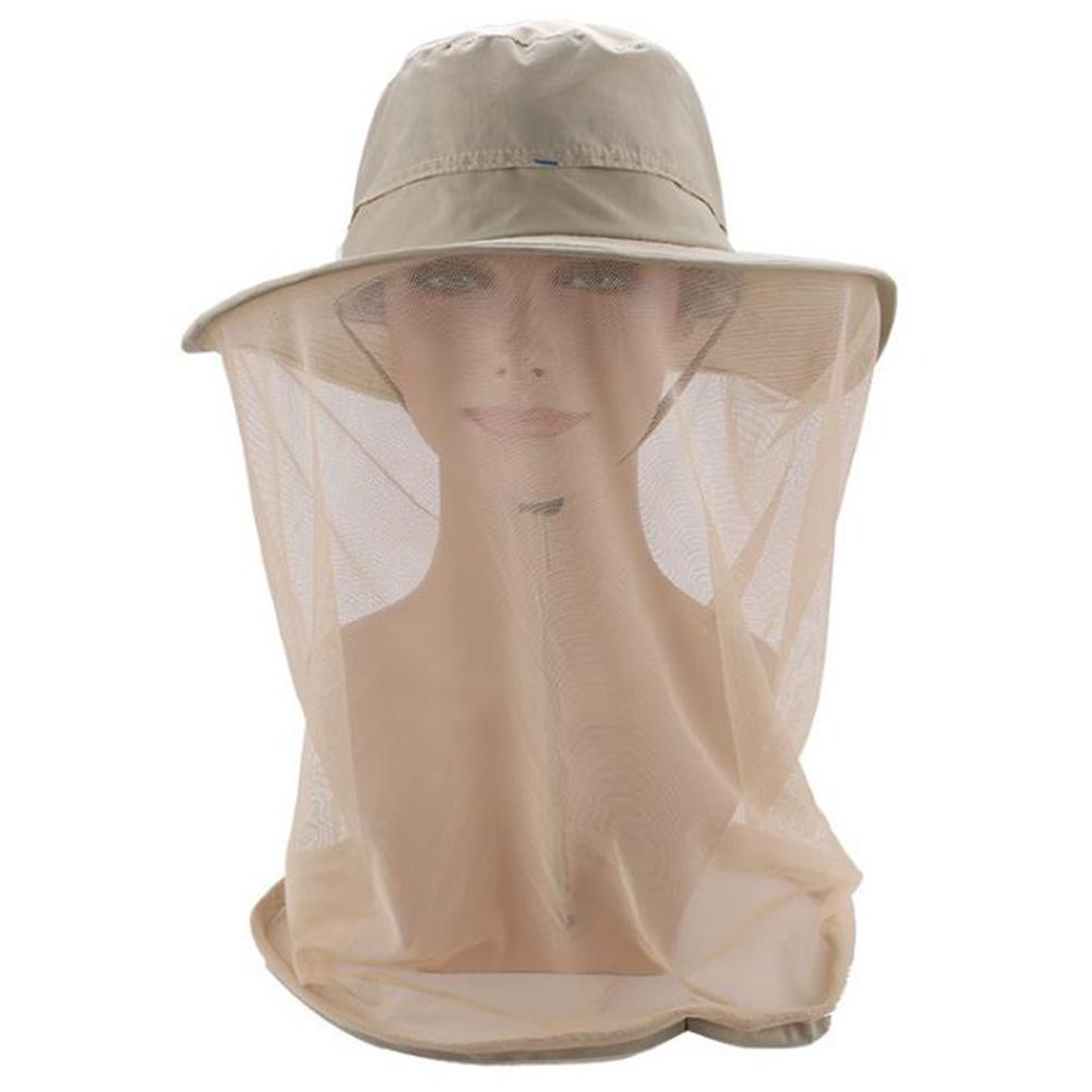 Unisex Outdoor Anti-muggen Masker Vissen Hat met Head Net Mesh Gezicht Bescherming