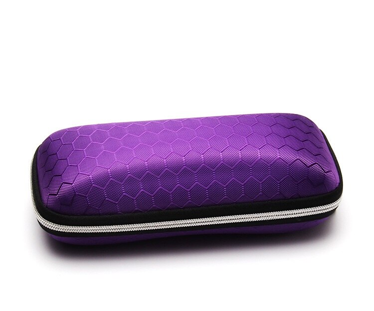 Portable Zonnebril Case Protector Travel Pack Pouch Brillenkoker Leesbril Draagtas Rits Doos Harde Brillen Accessoires: Purple