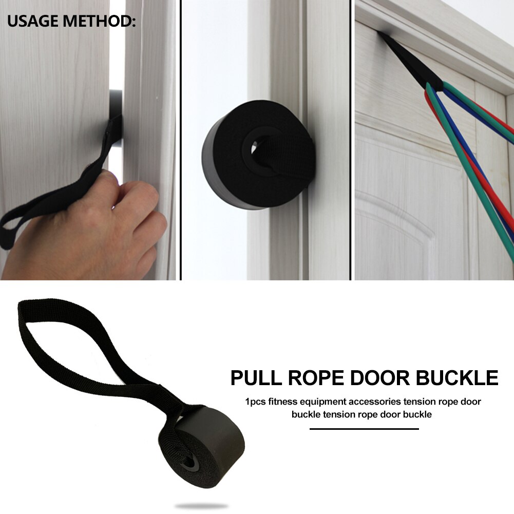 Zwart Spanning Touw Deur Gesp Druk Weerstand Oefening Elastische Weerstand Band Deur Anker Houder Sport Fitness Apparatuur