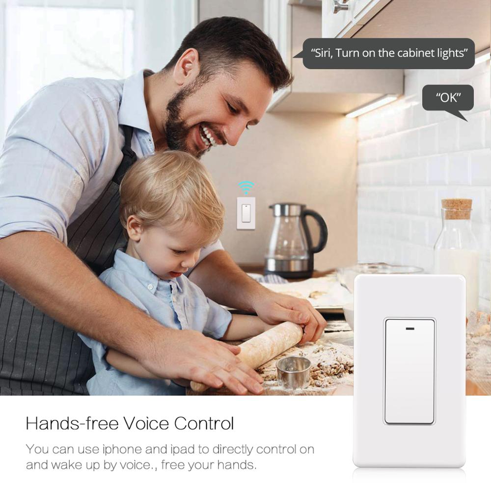 WiFi Apple Homekit Smart Home Wall Switch For LED Light 15A US Standard Smart House Gadgets Home Switches
