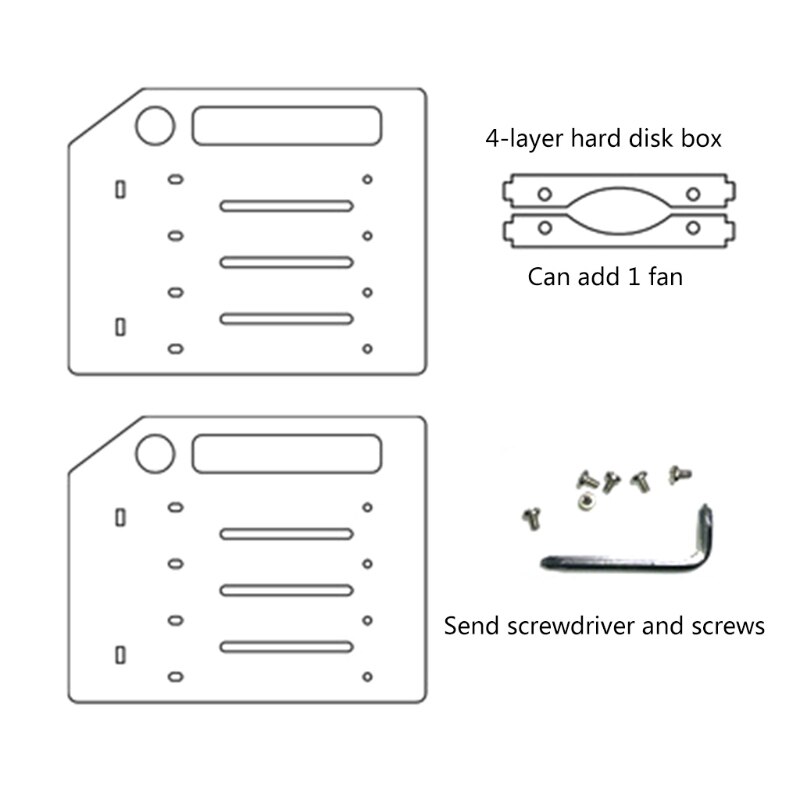 Rack SSD multistrato per Organizer per disco rigido da 3.5 &quot;scatola per disco rigido con staffa per desktop esterna trasparente con spazio per ventole