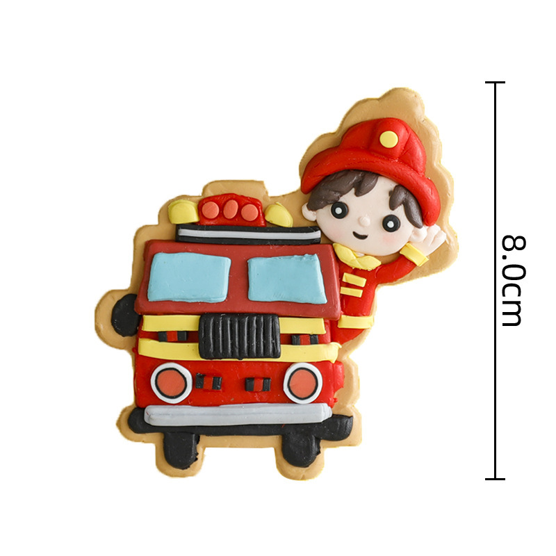 Fireman Cake Topper Fire Truck Happy Birthday Cake Topper Firefighter Themed Cake Decor for Adults Kids Birthday Party Supplies: 6