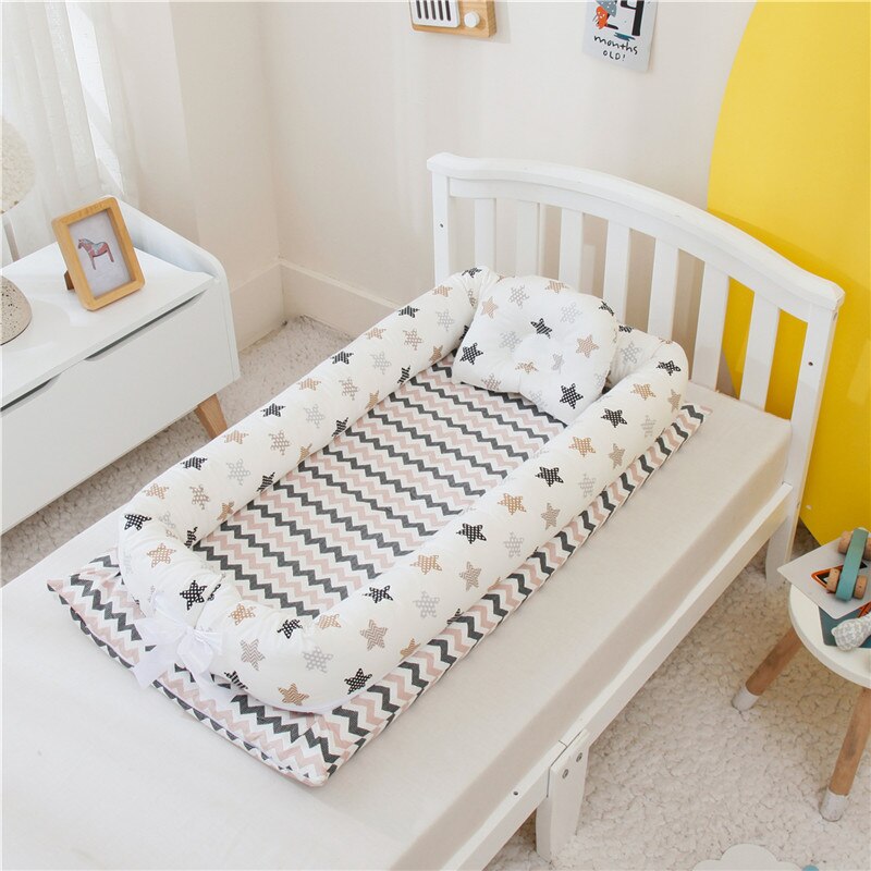 Berceau Portable pour bébé avec oreiller, 50x90cm, lit lavable, pour -né, lit de voyage amovible: Crib-A7