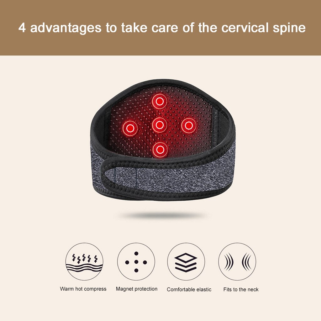 1 PC Neck Support Massager Self-heating Neck Massage Tourmaline Magnetic Infrared Heating Guard Heat Belt Body Massager
