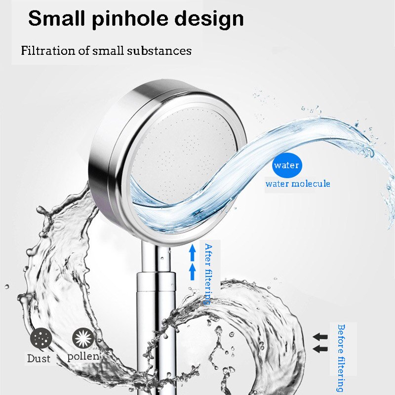 Ruimte Aluminium Douchekop Afneembare Saving Water Ronde Bad Regendouche Filter Hoge Druk Met Ingebouwde Filter