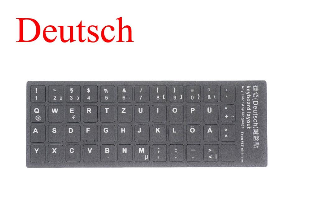 Toetsenbord Stickers Covers Russisch/Engels/Frans/Deutsch/Hebreeuws/Arabisch/Spaans Brief Toetsenbord Cover Voor notebook Computer Deskto: Deutsch