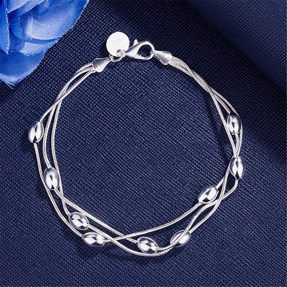Fine 925 sterling silver Chain stars Bracelets for women Charms party Wedding Jewelry: Blue
