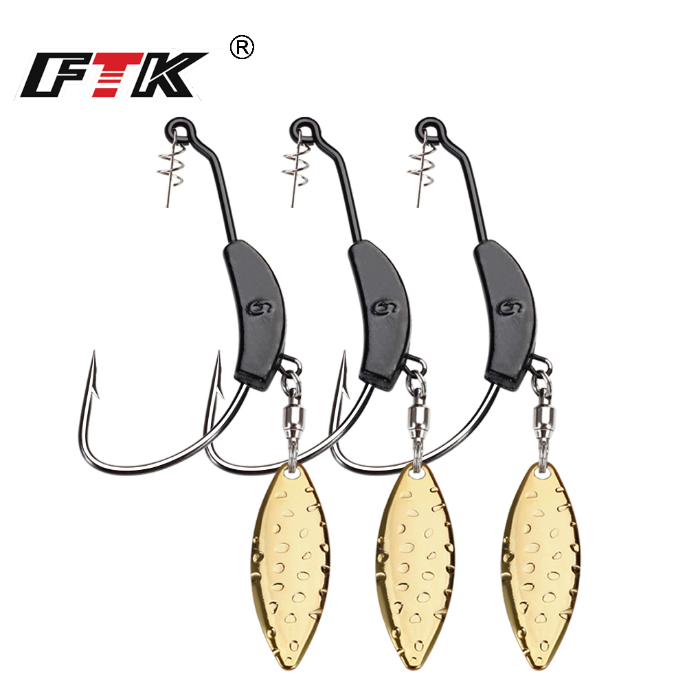 FTK 1PC Offset Fishing Hooks Fishing Soft Worm Hoo...  Grandado