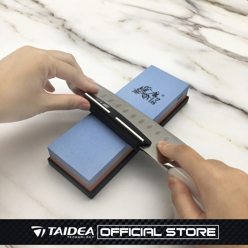 TAIDEA-afilador de piedra , piedra de afilar 240/800 #, guía angular, fijación de diamante, base antideslizante, sistema de afilado de cocina
