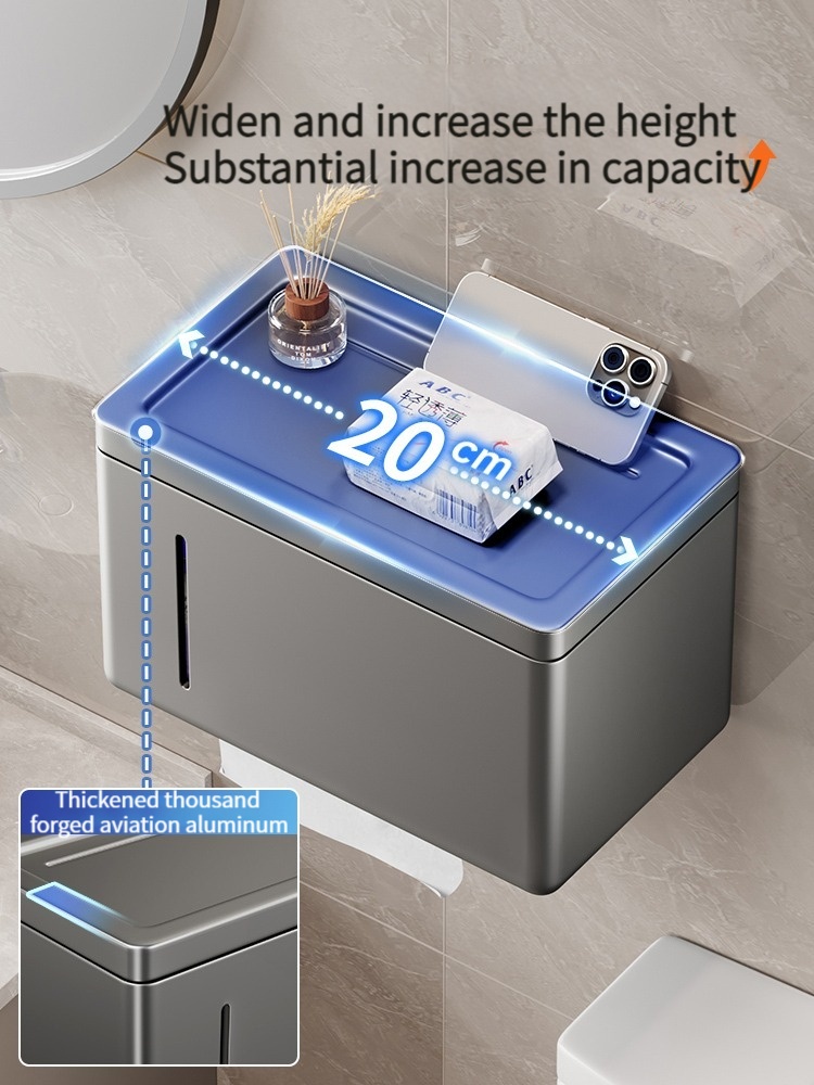 Toilet Tissue Box Wall Mounted Toilet Paper Dispenser Box Bathroom Storage Rack