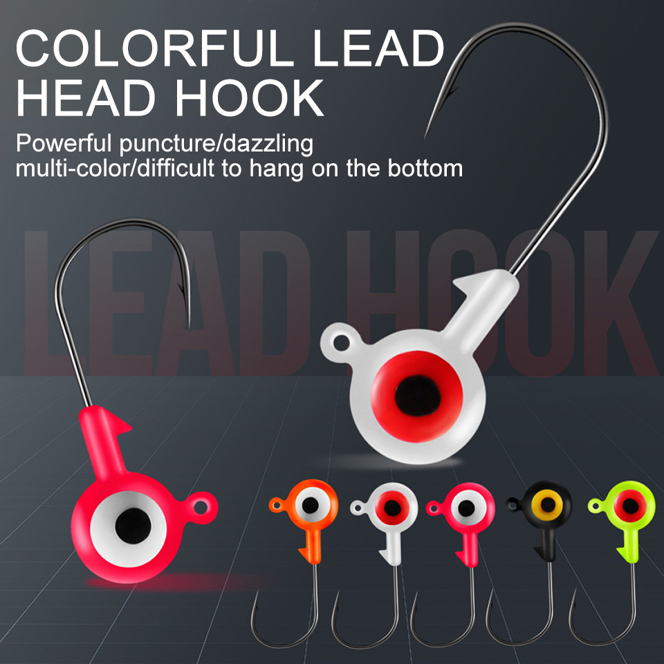 WALK FISH 5 Stück Jig-Kopf-Angelhaken, 1,75 g, 3,5 g Angelhaken, Bleikopf, Jig-Köder, harter Köder, weicher Wurm, Jighaken für weichen Wurm