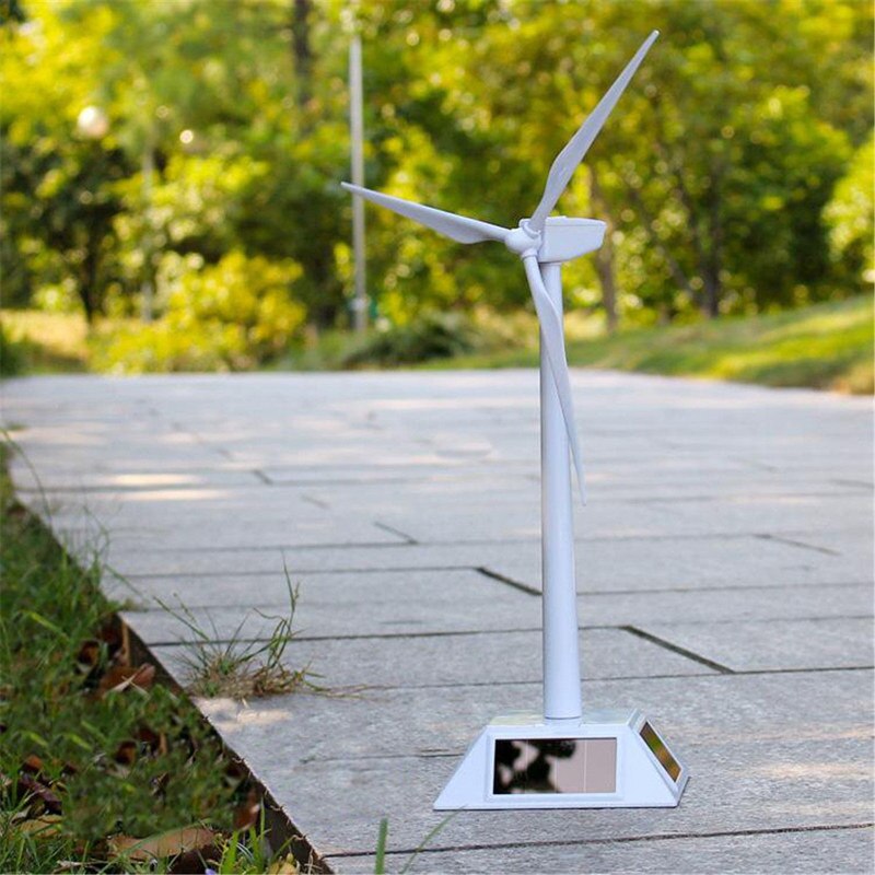 Plastic Model-Solar Powered Windmill Wind Turbine Desktop Decor Science Toy