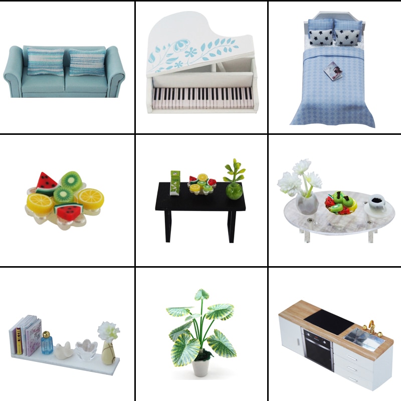 DIY Holz Puppe Haus Moderne Stadt Loft Kinder Spielzeug DIY Miniatur Puppe Haus Holz Kit Möbel Lampe Bett Zabawki Dla dzieci