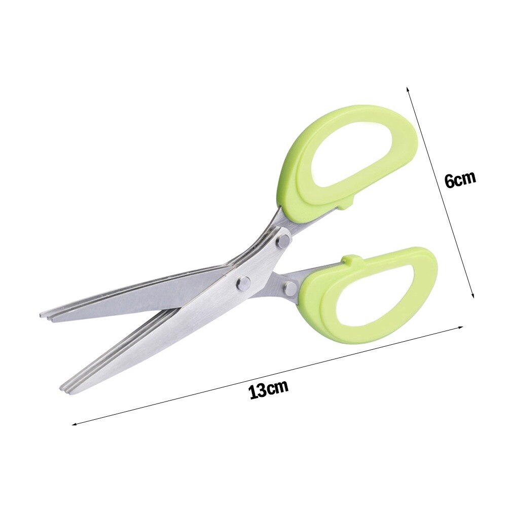 Multifunctional Muti Layers Stainless Steel Knives Multi-Layers KItchen Scissors Scallion Cutter Herb Laver Spices Cook Tool Cut