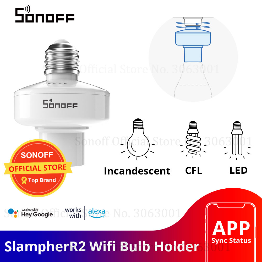 SONOFF SlampherR2 E27 Intelligente Wifi Licht Lampe Birne Halfter 433MHz RF/e-WeLink APP/Stimme Fernbedienung Kontrolle Clever Heimat Birne Halfter