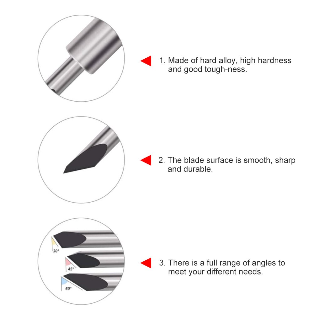 50pc 30/45/60 Degrees Replacement Blades For For Roland Cricut Plotter Blade Knife Cutter Blades For Power Tools Cutting Plotter
