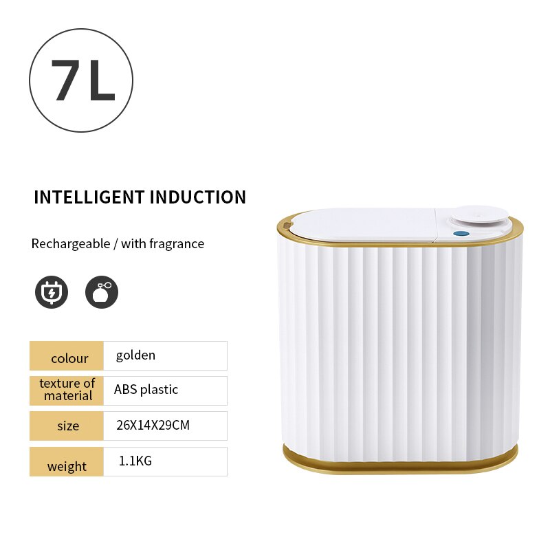 15L Aromatherapie Smart Prullenbak Automatische Inductie Smart Prullenbak Oplaadbare Keuken Badkamer Waterdicht Smalle Afvalbakken: A With aromatherapy