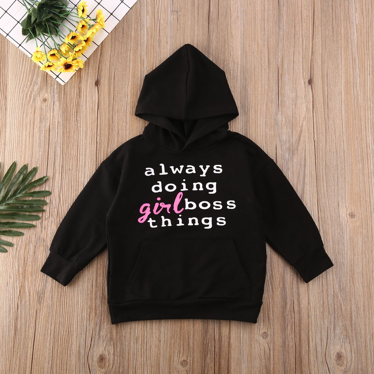 Peuter Baby Meisjes Winter Hooded Kleding Outfits 1-6Y Katoen Brief Print Lange Mouwen Hoodie Top T-shirt Trainingspak