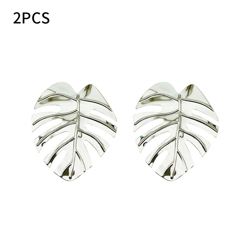 2 uds conjunto de anillos para servilletas, servilleteros de hojas, servilleteros decorativos, hebilla para servilletas, de bodas, celebración del Festival, Decoración de mesa PARA CENA: silver