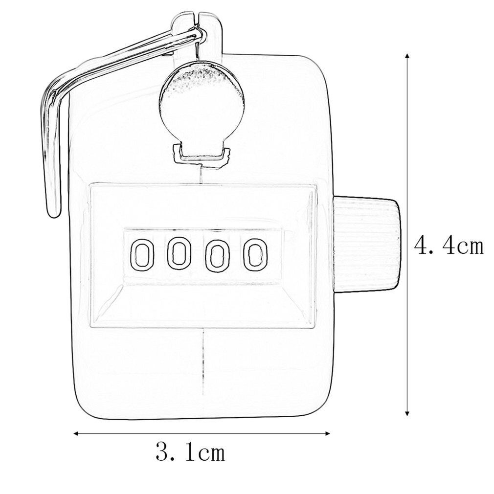 Portable Compact Size Digital Hand Held Tally Clicker Counter 4 Digit Number Clicker Golf Chrome Manual Press Counter