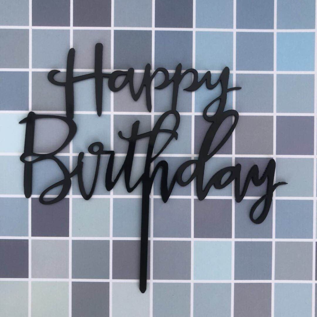 Akryl dobbelt kærlighed hjerte brev tillykke med fødselsdagen kage topper baby shower slik bar børn fødselsdagsfest dekorationer forsyninger: Hbbk 1