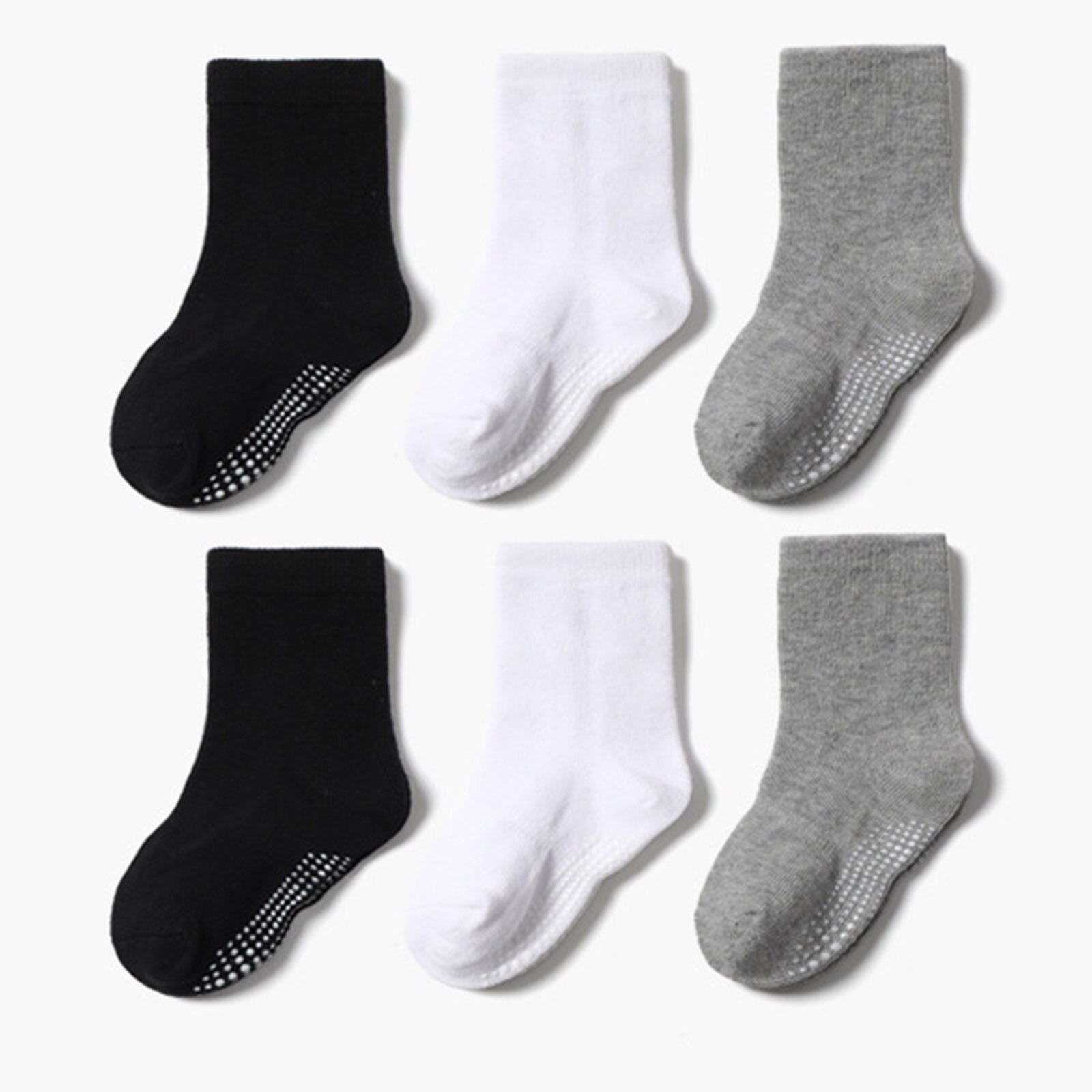 6 Paare/los Baumwolle freundlicher Anti-Unterhose Stiefel Socken Für Jungen Mädchen niedrig schneiden Boden freundlicher Socke Mit Gummi griffe vier Saison 0 zu 6 Y: A / 1-3 Jahre