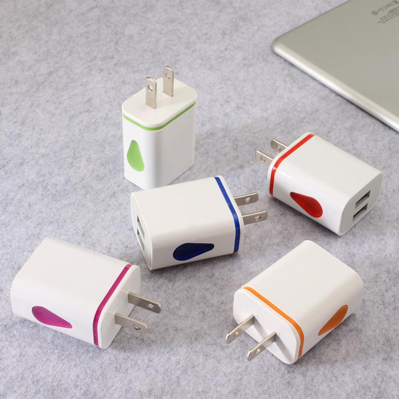 1pc 2 USB Universal Multi Water LED Light For Xiaomi Samsung Iphone Fast Charger Smart Mobile Phone EU/US Plug Charging