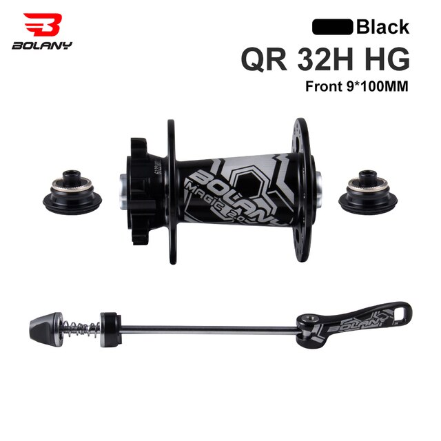 Bolany-bujes de bicicleta NBK, freno de disco, 32 orificios, 4 rodamientos sellados, aleación de aluminio, liberación rápida, eje de MTB 8 9 10 11 12 velocidades: Black Front Hub 32