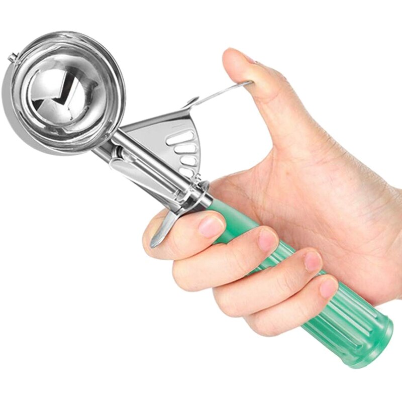 Cookie-scoop-sæt, is-ske-sæt, is-skugler-udløser inkluderer stor medium lille størrelse cookie-scoop 3 stk.