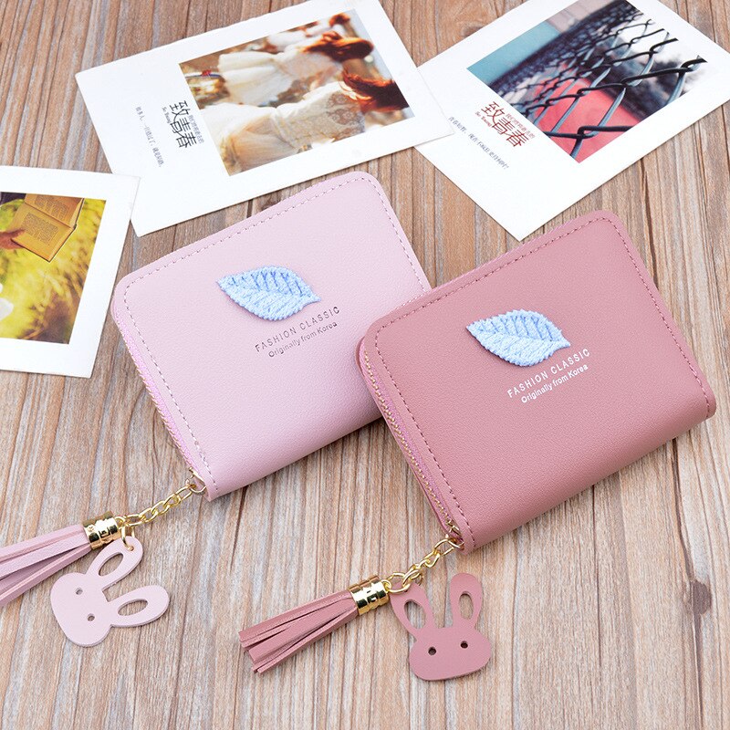 SUQI petit portefeuille dames court fermeture éclair feuille Walllet coréen école étudiant fille Mini porte-monnaie porte-carte walet pour les femmes