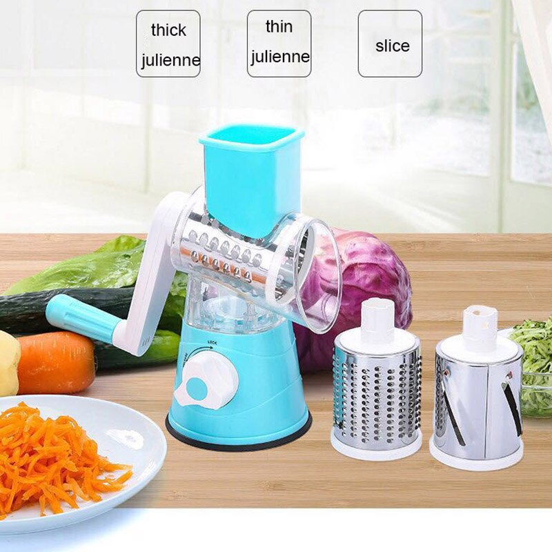 3-in-1 Potato Slicer Hand-cutter Manual Vegetable Cutter Slicer Multifunctional Round Mandoline Slicer Kitchen Accessories