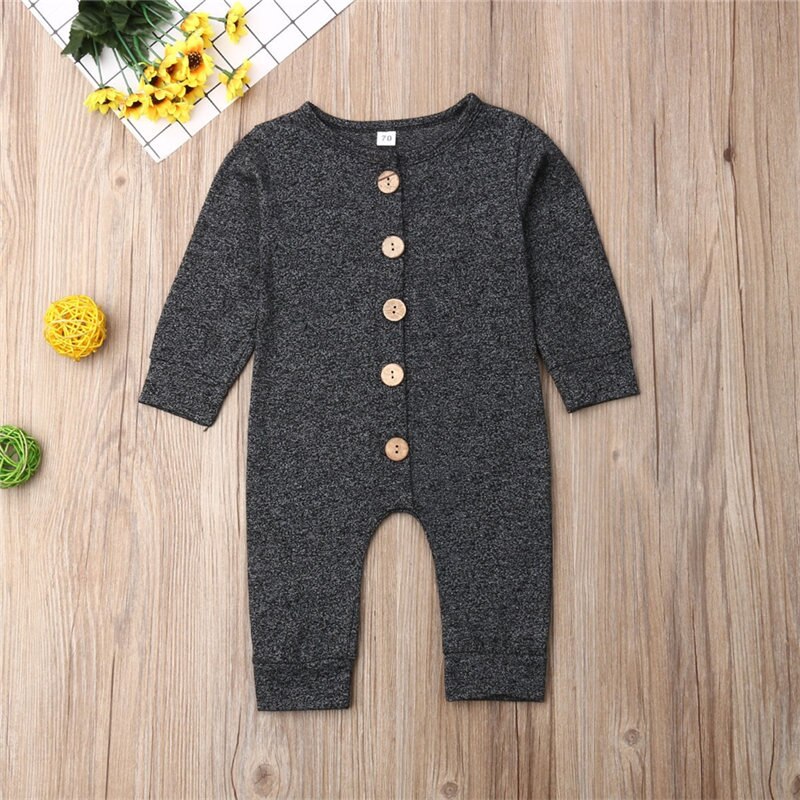 Pasgeboren Peuter kind Baby Jongen Meisje Kleding Herfst Lente Romper Speelpakje Casual Korte Mouw Kleding Solid Outfits 0- 24M: Black / 12m