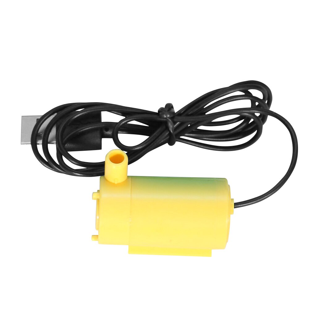 Submerged Pump USB Mini Aquarium Suction Pump Plastic Mute Submersible Water Fountain: B Yellow