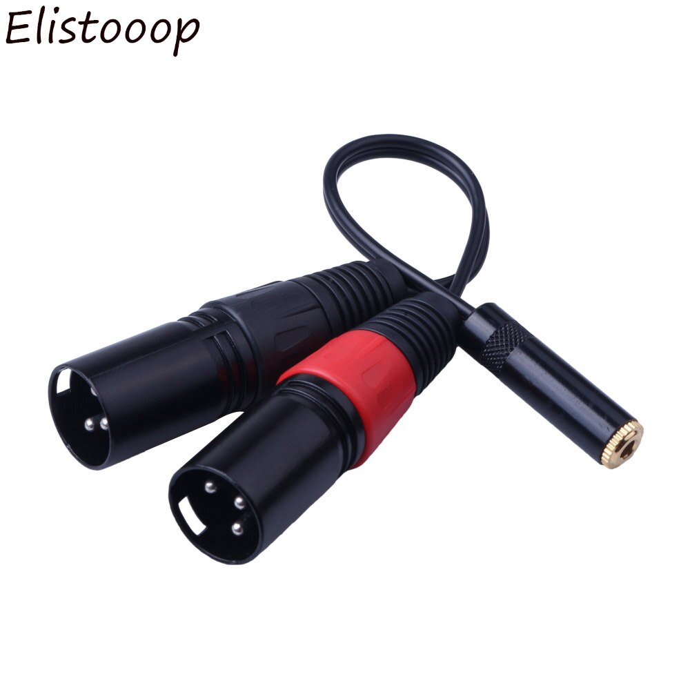 3.5mm Stereo Female Jack to Dual XLR 3 Pin male Plug Y Splitter OFC Aux Audio Cable