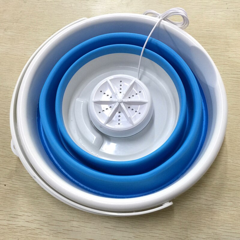 Sonic-mini lavadora portátil, limpiador Ultra sónico, cubo plegable, lavadora de ropa de lavandería para ropa interior, limpieza de sujetador: Full Kit
