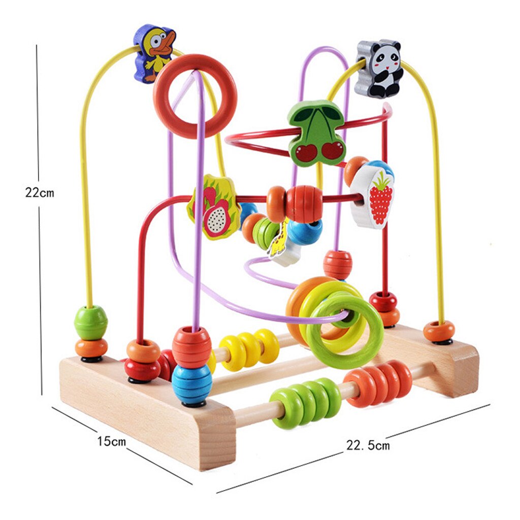 Wooden Educational Toy for Kids Toddler - Bead Maze Game Activity Center Fun